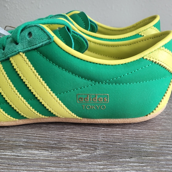 ADIDAS Green Yellow Tokyo Slim Lace Up Sneakers Size 7.5 - Picture 8 of 16
